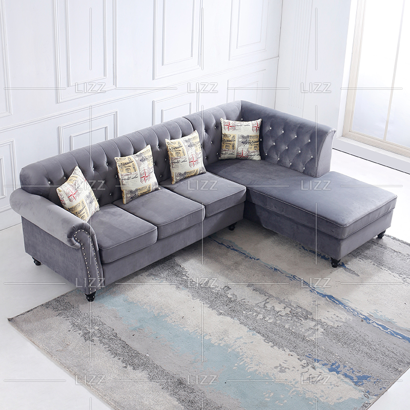 Classical Canadian Furniture L-shape Sectional Fabric Lounge Sofa