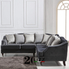 British Traditional Corner Lounge Velvet Fabric Sofa