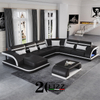 Modern Modular Sectional Couch Leather Led Sofa