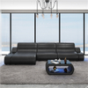 Modern Leather Corner Couch Led Sectional Sofa