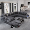 Modern Modular Sectional Couch Leather Led Sofa