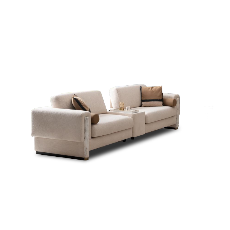 Turkish Style Sofa Factory in Foshan China Modern Beige Boucle Fabric Milan Sofa Set