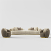 Italian Luxury Curved Furniture Boucle Fabric Mercedes Corner Sofa Set
