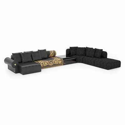 Luxury Lounge Sittee L-shape Leather Furniture Versace Home Zensational Sofa