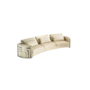 Ocean Curved Sofa Premium Beige Leather 3 4 seater Couch for Home and Hotel