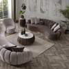 Strip Design Fabric Lounge Suite Mebel Parma Sofa Set Curve Shape Couch
