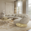 Italian Luxury Sectionals Factory Price Furniture Angra White Curved Sofa