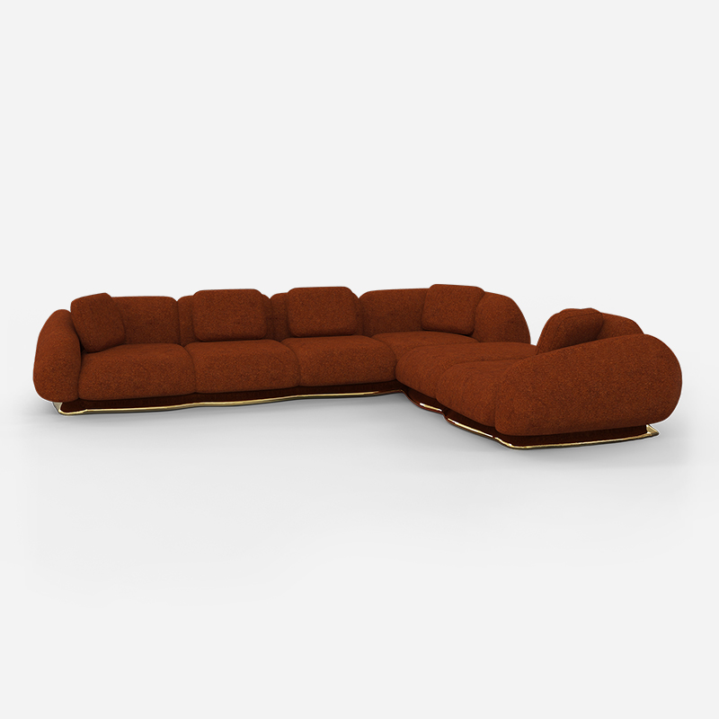 Foshan Furniture Handmade Custom Luxury Italian Fabric Sofa Opus Modular Sofa