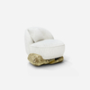 Factory Direct Luxury Sofa Suppliers Unique Design Angra White Fabric Armchair