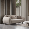 Modern Calve Fabric Sofa Set Minimalist Sofa with Steel Feet And Adjustable Backrest