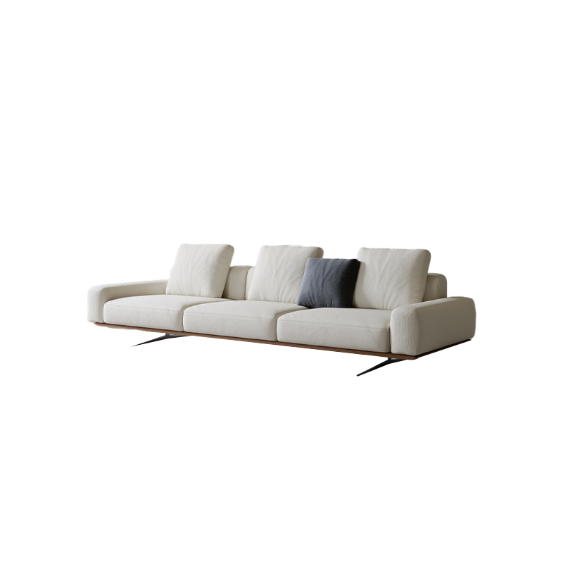 Modern Fabric Couch Italian Minimalist 1 2 3 4 Seater Beige Fabric Sofa