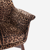 Foshan Luxury Furniture Symmetrical Design Leopard Fabric Lilla Armchair