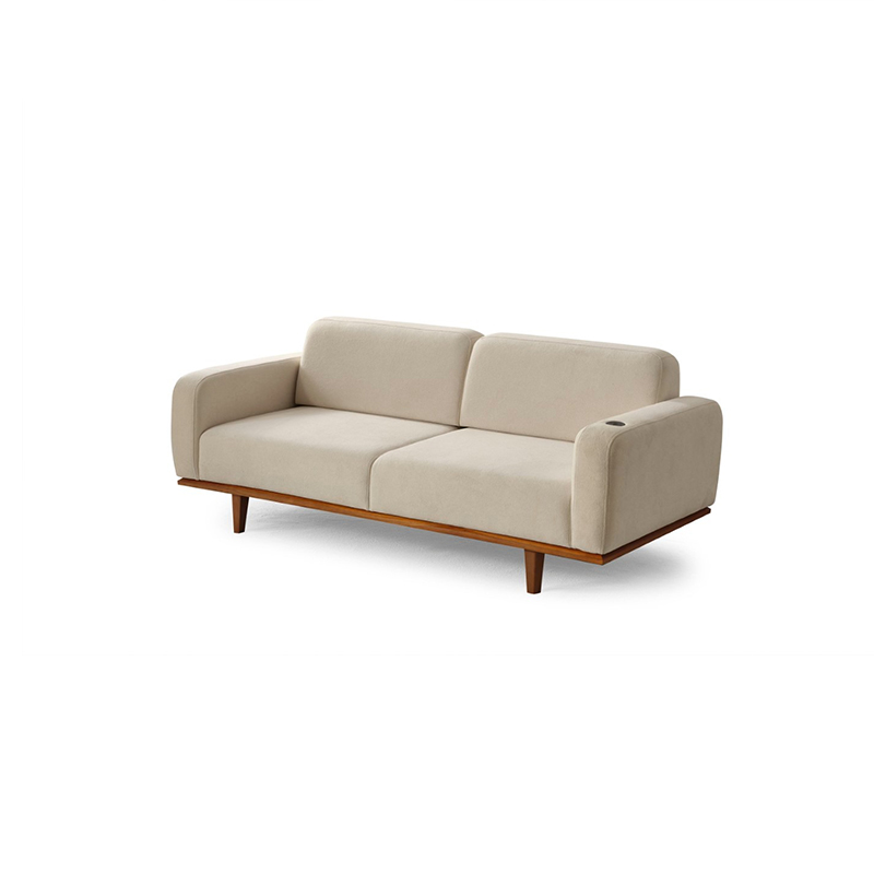 Nordic Scandinavian Modern Fabric Lounge Wooden Sofa Set