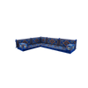 Foshan Majlis Sofa Factory Arabic Floor Seating Set Navy Fabric Sectional Sofa
