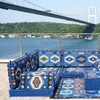 Handmade Livingroom Sofas Blue Fabric Floor Couch Arabic Majlis Sofas