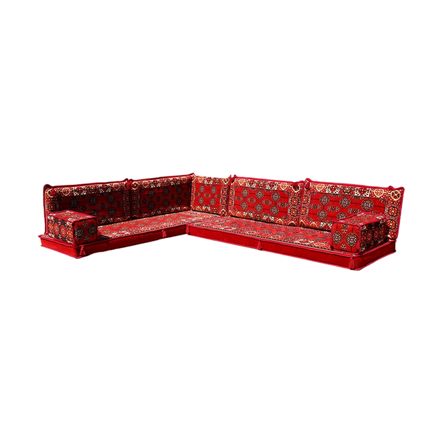 Red Floor Majlis Sofa Wooden Arabic Majlis Cushions Futon Sofas