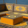 Yellow Floor Sofa Seating Set Corner Arabic Sofa Set Oriental Floor Cushions