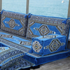 Sky-blue Fabric Arabic Floor Cushions Corner Oriental Floor Seating Sofa
