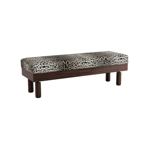 Living Room Bedroom Long Bench with Storage DG Leopard Fabric Thesan Bench