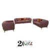 Leisure Velvet Fabric Lounge Suites Classical Chesterfield Sofa