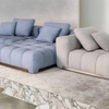 Italian Cube Design Sectional Fabric Couch Customized Fabric Sofa Set