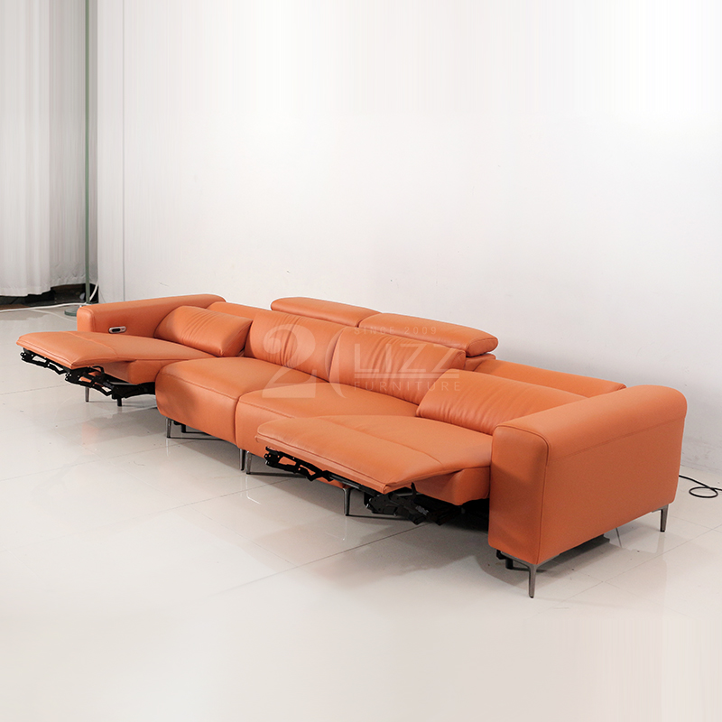 Motion Reclinable Sofa Italian Leather Lounge Suite Power Electric Recliner