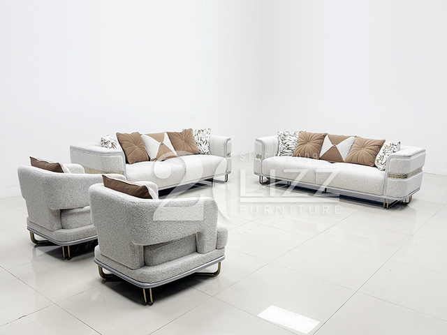 Foshan Sofa Factory Luxury Living Room Sets Fabric Lounges Turkish Sofas