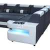 Futuristic Smart Furniture Uranus Modern Leather Sectional Sofa with LED Light