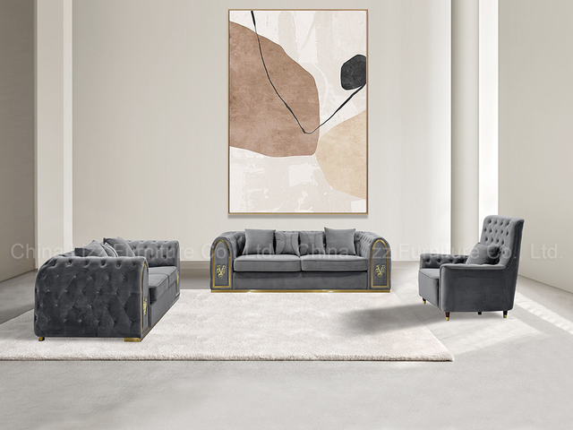 Luxury Tufted Fabric Lounge Visionnaire Design Sofa Set