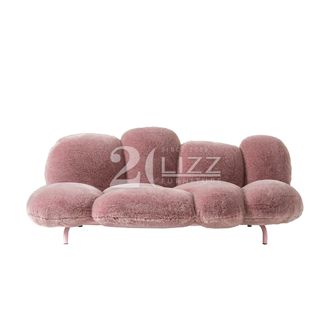 Modern Designer Leisure Furniture Fluffy Fabric Cloud Sofa