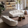 Foshan Furniture White Boucle Curved Sofa for Living Room Arte Sofa Set