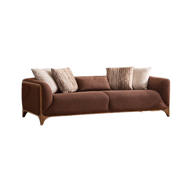 Fancy Elegant 3 Seater Sofa Design Solid Wood Frame Boss Sofa Set