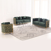 Luxury Gold Stainless Steel Metal Frame Fabric Sofa Set