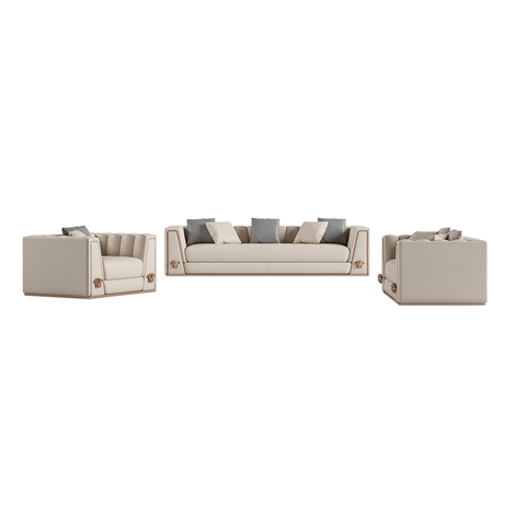 Luxury Furniture Versace Leather Lounge Sofa Loveseat and Chair