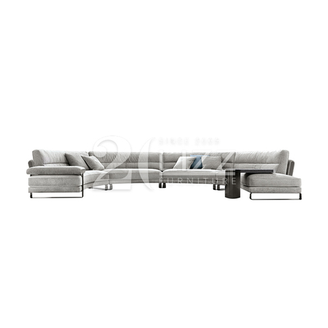 Italian Divani Casa Half Round Circle Mirage Sectional Fabric Sofa