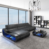 Modern Leather Corner Couch Led Sectional Sofa