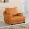 Modern L-shape Living Room Orange Leather Sectional Sofa