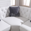 Living Room White Leather Sectional Corner Sofa