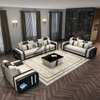 Couch Canvas Led Sectional Sofa with Coffee Table