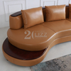 Curved Small Brown Living Room Sofa