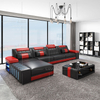 Futuristic Sofa Furniture L Shape Led Sectional Leather Sofa