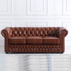 Furniture Set Classic Tufted Leather Sofa