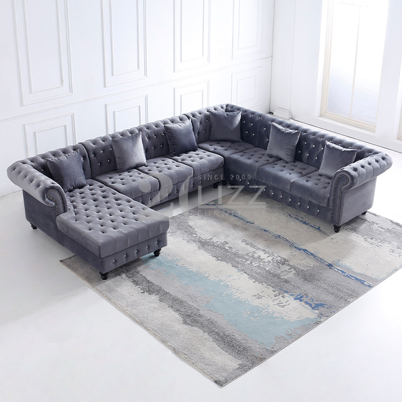 Circle U Shaped Dark Grey Living Room Sofa