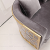 Luxury Gold Metal Frame Curved Velvet Fabric Sectional Sofa