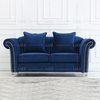 Modern Couch Navy Fabric Sofa Loveseat and Chaise