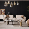 Turkish Style Sofa Factory in Foshan China Modern Beige Boucle Fabric Milan Sofa Set