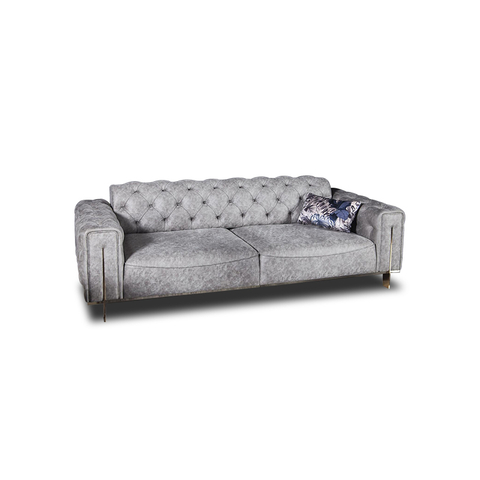 Button Tufted Sofa Loveseat and Chair with Reversible Backrest Turkish Gold Sofa Set