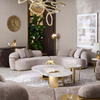 Italian Luxury Curved Furniture Boucle Fabric Mercedes Corner Sofa Set
