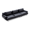 Mustic Leather Couch Italian Minimalist Black Leather Heavy-duty Sofa for Home Office And Hotel
