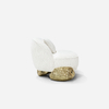 Factory Direct Luxury Sofa Suppliers Unique Design Angra White Fabric Armchair